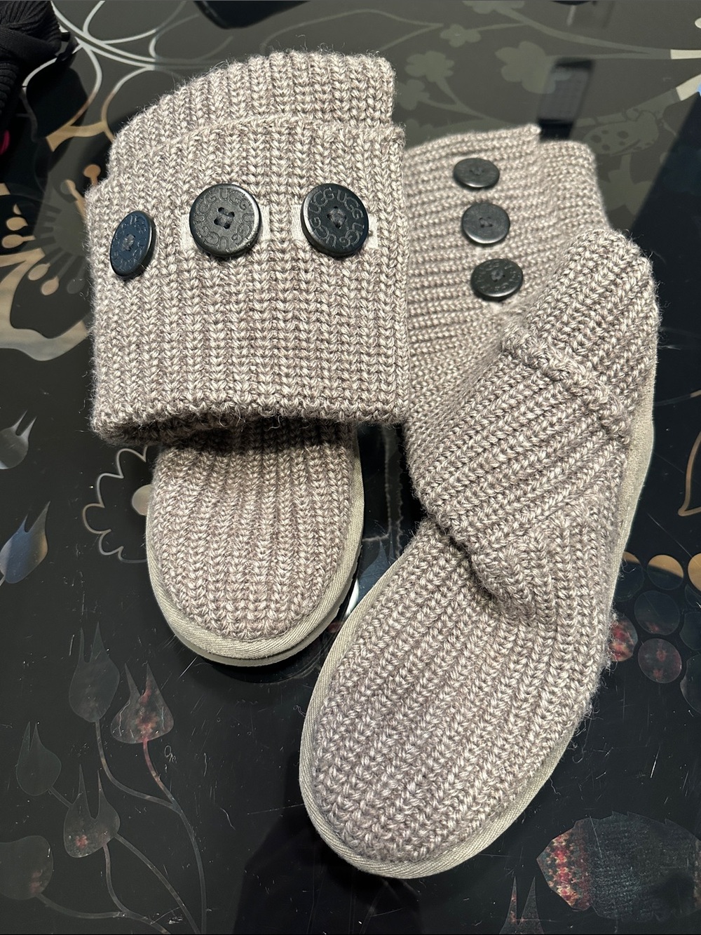 Gray UGG Sweater Boots Like New size 6
